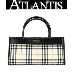 Burberry Nova Check Nylon Canvas Leather Handbag Beige